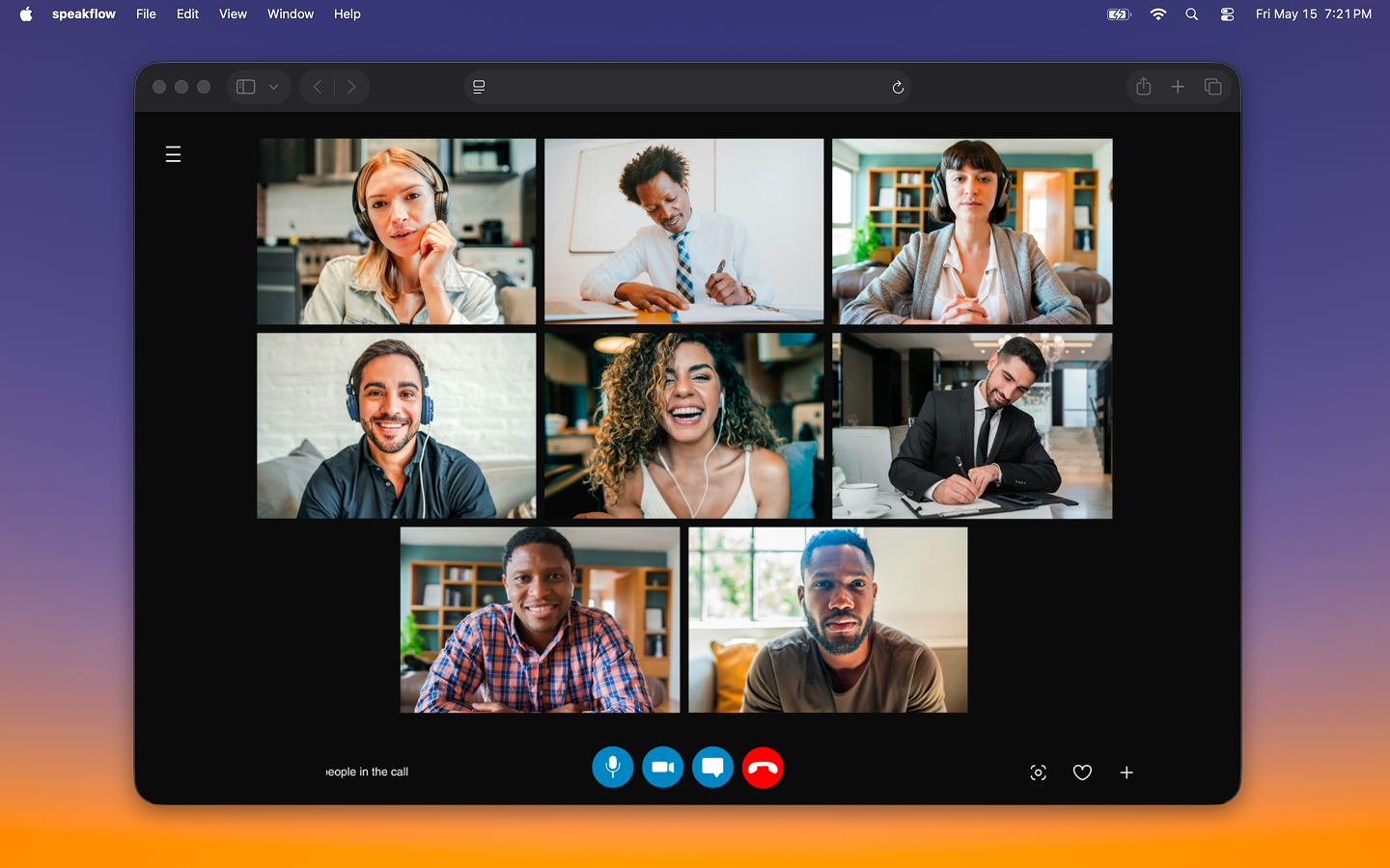 Video call screen share without the Speakflow app visible